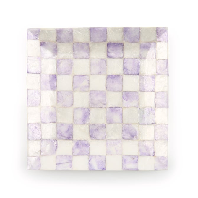Violet Check Capiz Catchall Tray image number 3