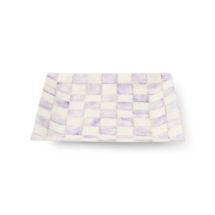 Violet Check Capiz Catchall Tray