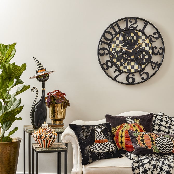 Courtly Check Large Farmhouse Wall Clock image number 2