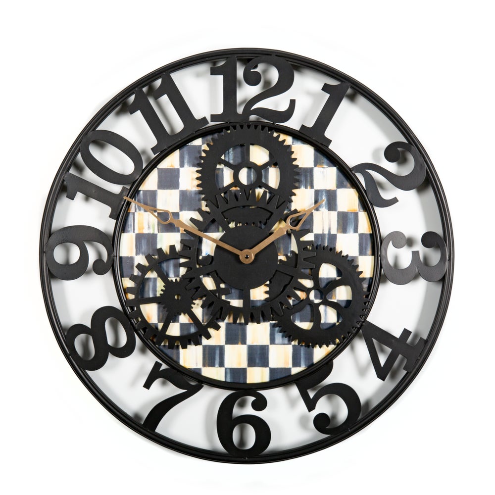 Courtly Check Large Farmhouse Wall Clock mackenzie-childs Panama imagen 1