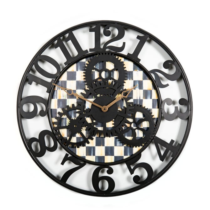 Courtly Check Large Farmhouse Wall Clock image number 0