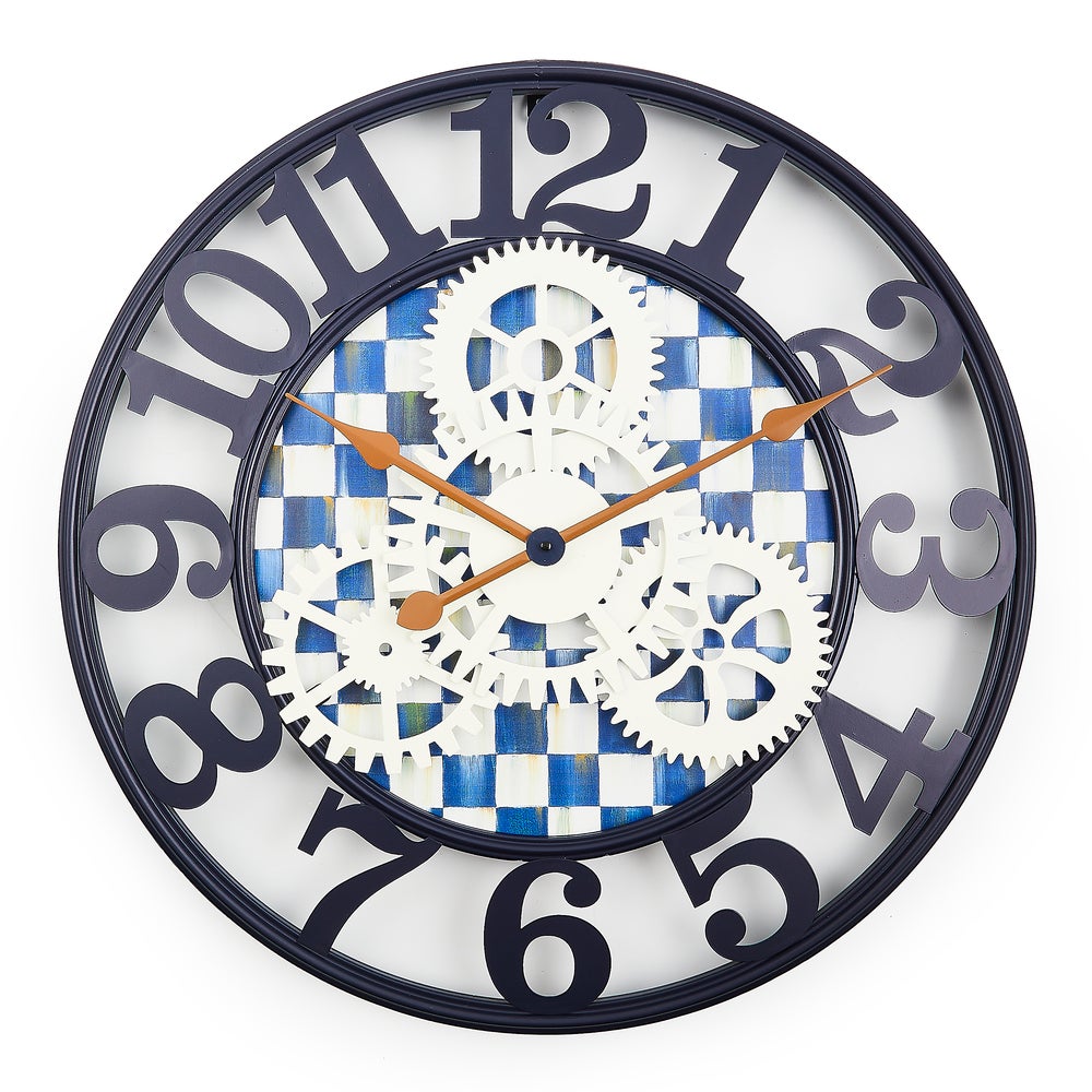 Royal Check Small Farmhouse Wall Clock mackenzie-childs Panama imagen 1