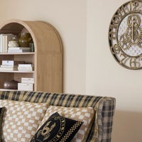 Mocha Check Small Farmhouse Wall Clock