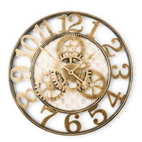 Mocha Check Small Farmhouse Wall Clock