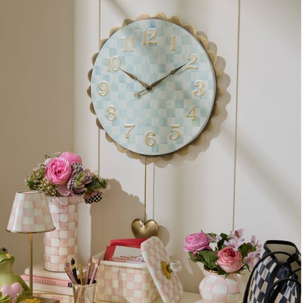 Sterling Check Heart Pendant Wall Clock