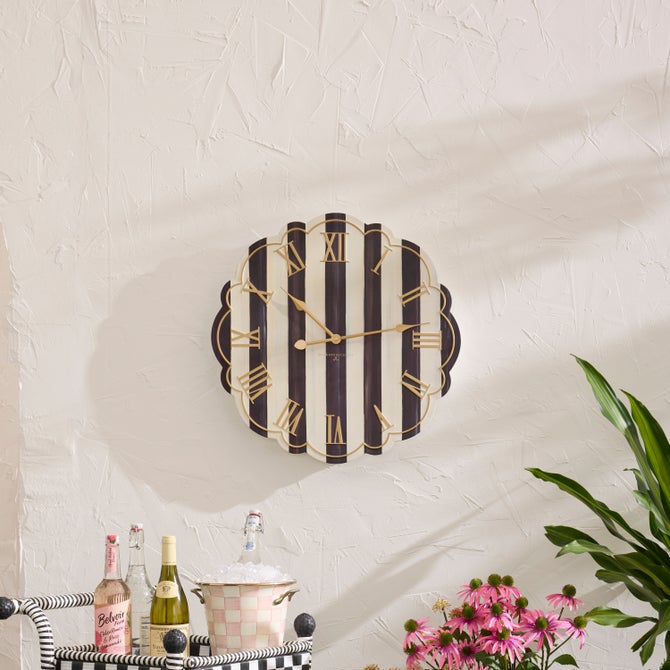 Courtly Stripe Wall Clock image number 1