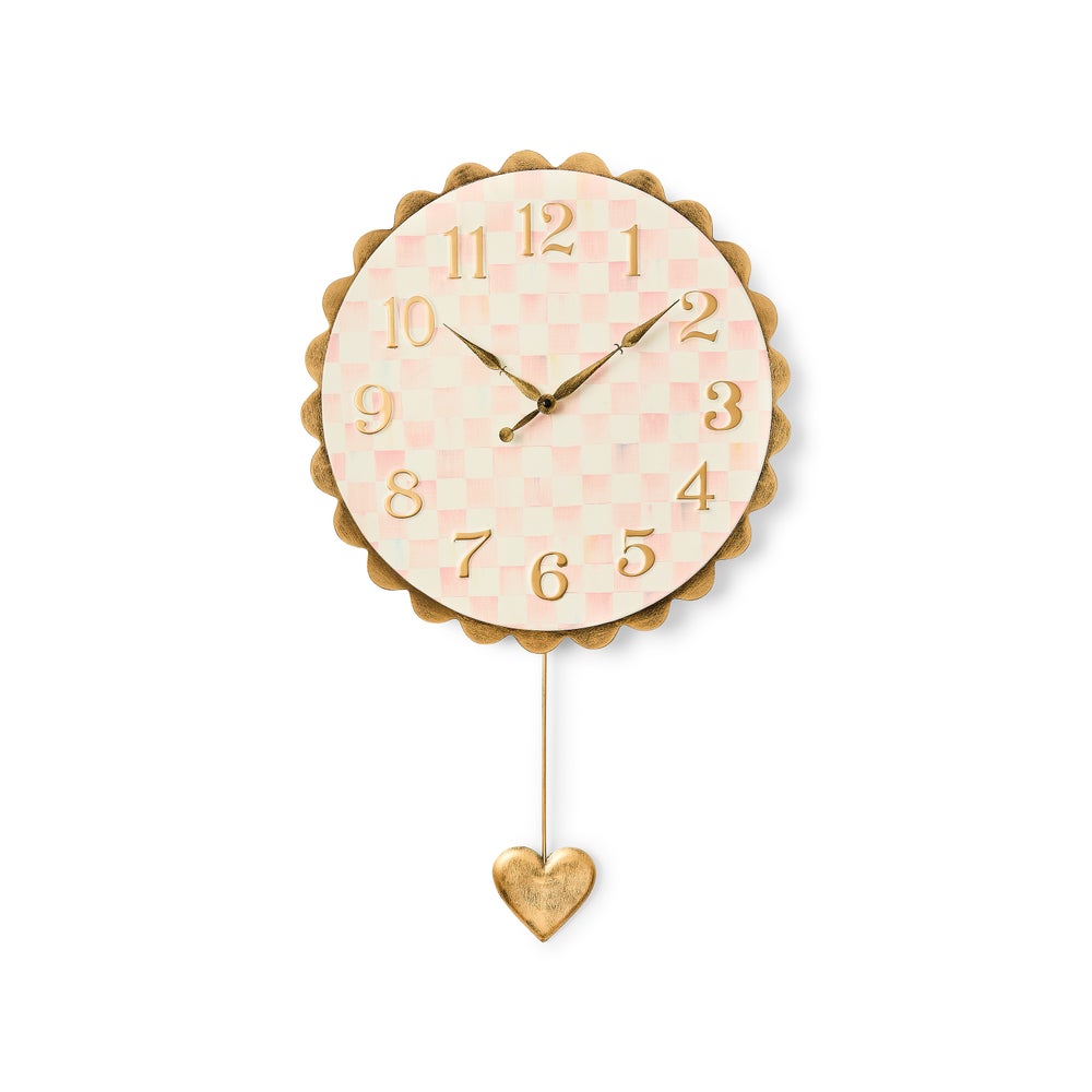 Rosy Check Heart Pendant Clock mackenzie-childs Panama imagen 1