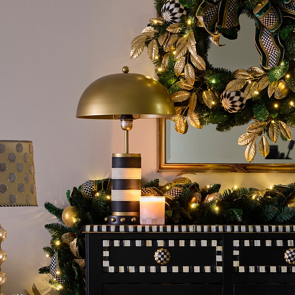 Flatiron Leather Stripe Table Lamp mackenzie-childs Panama imagen 2