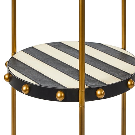 Flatiron Leather Stripe Shelf Floor Lamp