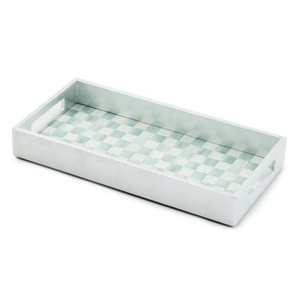 Sterling Check Lacquer Vanity Tray