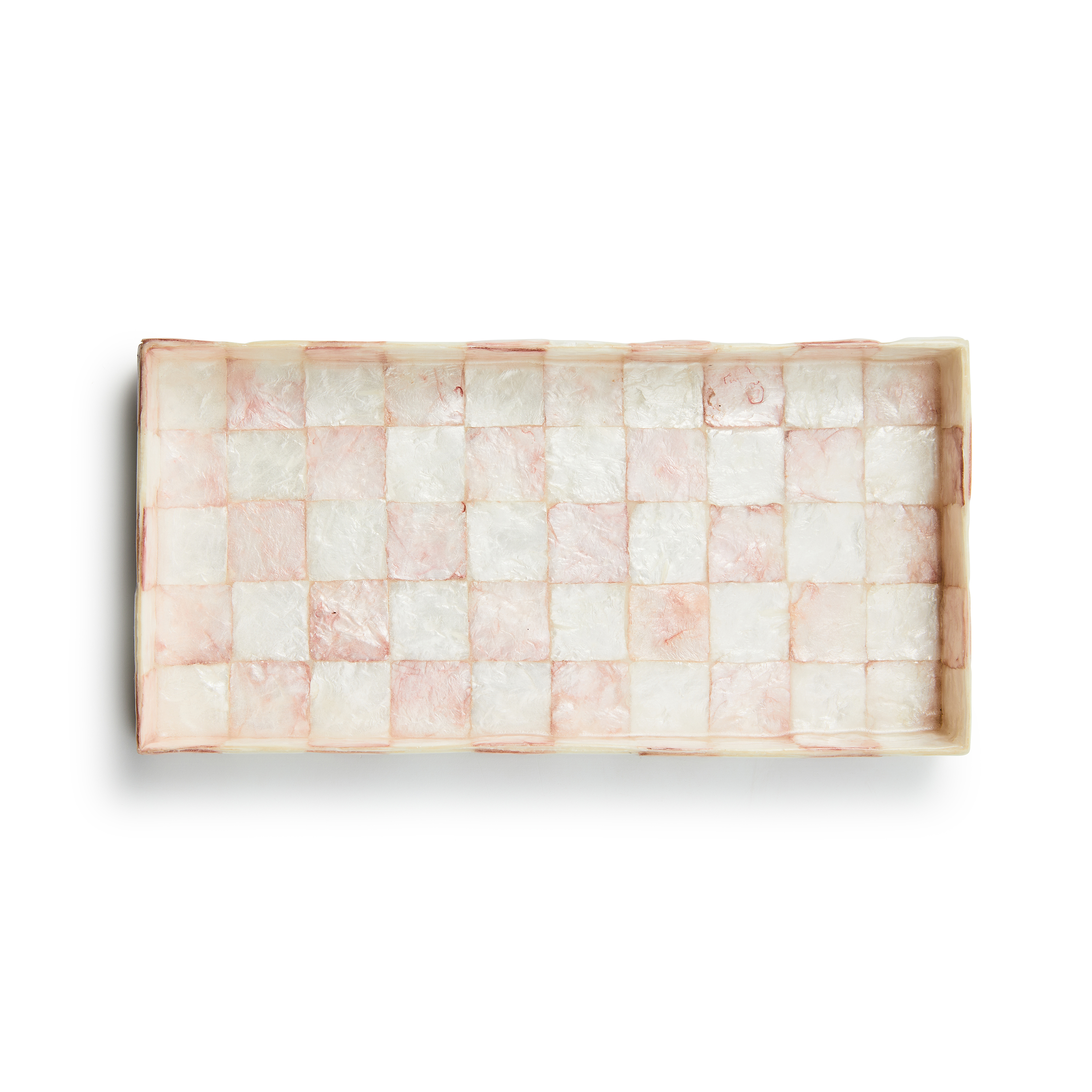 MacKenzie-Childs | Rosy Check Capiz Vanity Tray