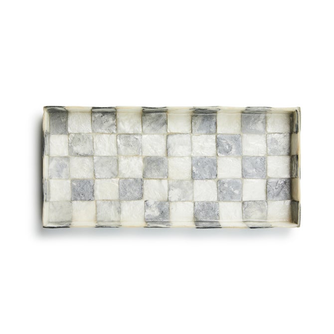 Sterling Check Capiz Vanity Tray image number 1