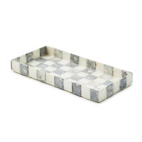 Sterling Check Capiz Vanity Tray