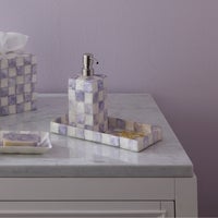 Violet Check Capiz Vanity Tray