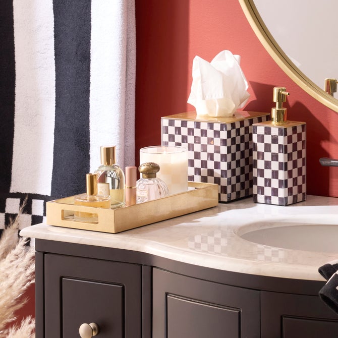 Courtly Check Glass Vanity Tray image number 2