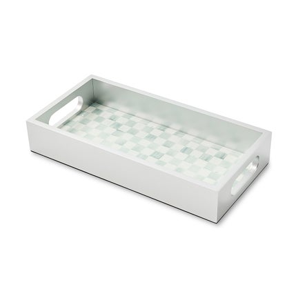 Sterling Check Glass Vanity Tray