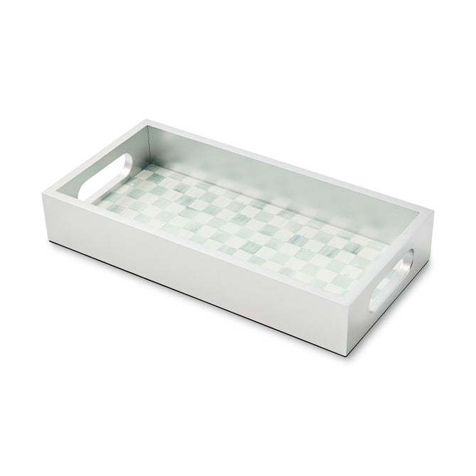 Sterling Check Glass Vanity Tray image number 0