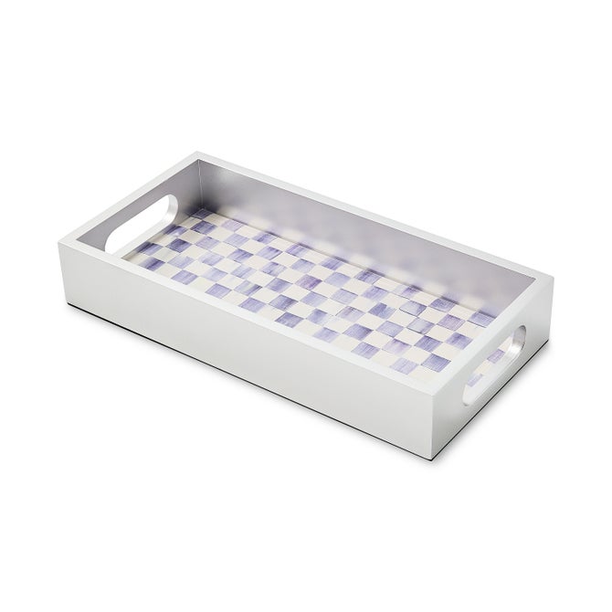 Violet Check Glass Vanity Tray image number 0