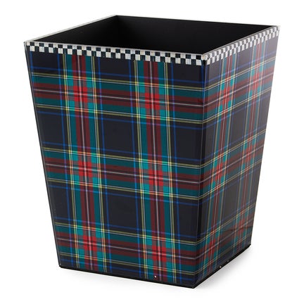 Tartan Black Waste Bin