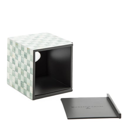Sterling Check Lacquer Boutique Tissue Box Cover