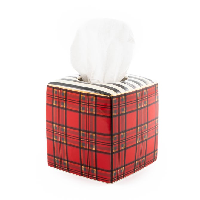 Tartan Red Boutique Tissue Box Cover image number 0