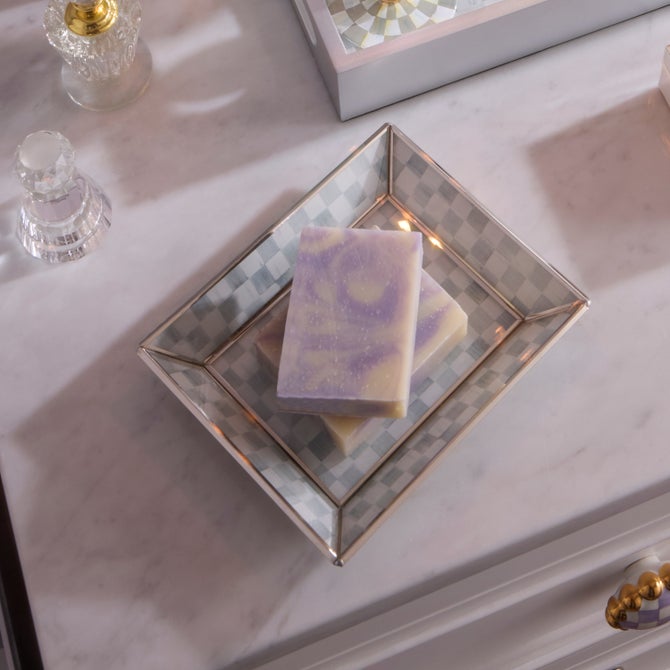 Sterling Check Small Glass Tray image number 1