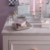 Sterling Check Small Glass Tray