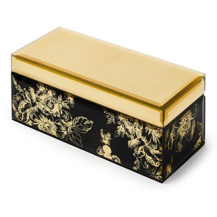 Twilight Toile Decorative Box with Gold Hinged Lid