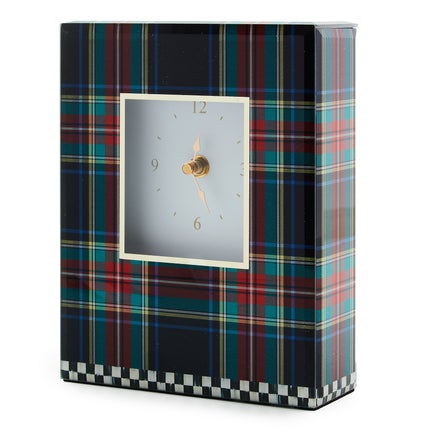 Tartan Black Carriage Clock