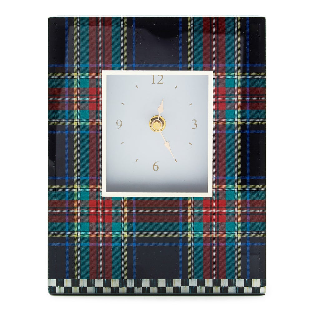 Tartan Black Carriage Clock mackenzie-childs Panama imagen 1