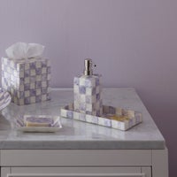 Violet Check Capiz Soap Pump