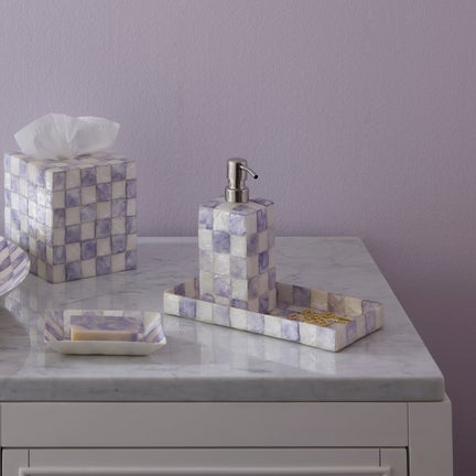 Violet Check Capiz Soap Pump