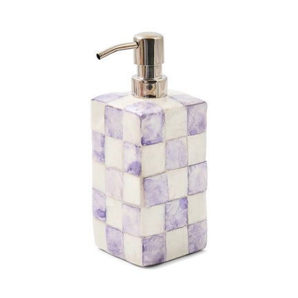 Violet Check Capiz Soap Pump