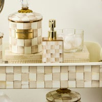 Mocha Check Glass Soap Pump