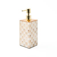 Mocha Check Glass Soap Pump