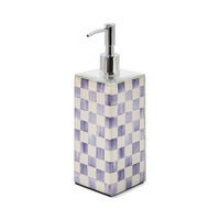 Violet Check Glass Soap Pump