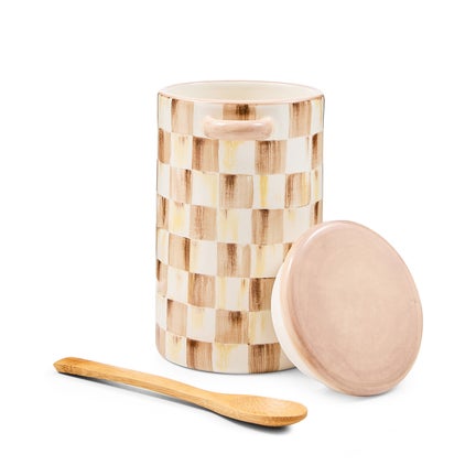 Mocha Check Farmhouse Canister
