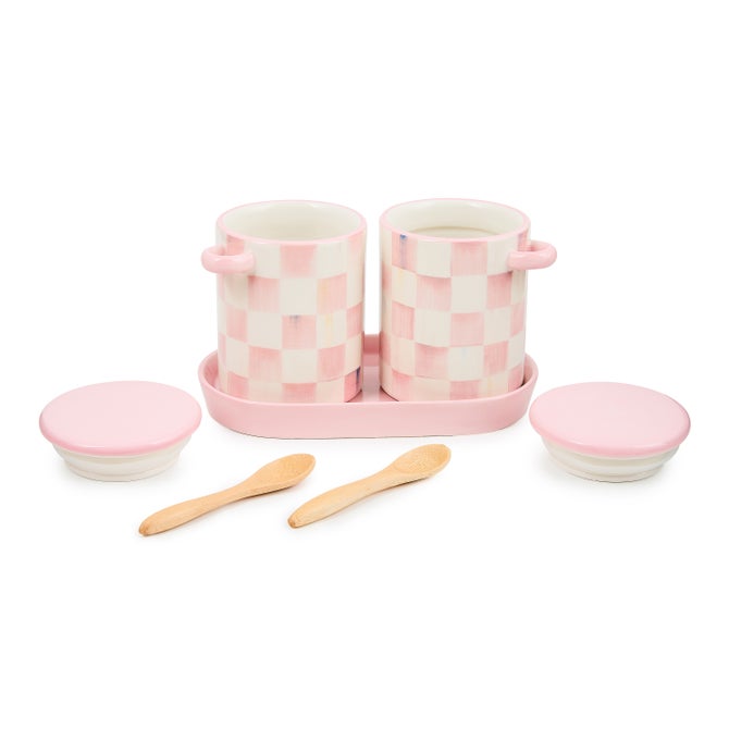 Rosy Check Farmhouse Canisters, Set of 2 image number 2