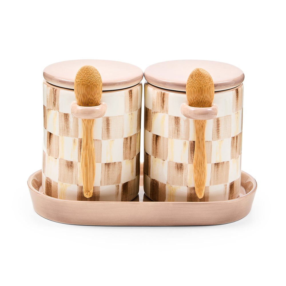Farmhouse Canister - Mocha Check, Set of 2 mackenzie-childs Panama imagen 1