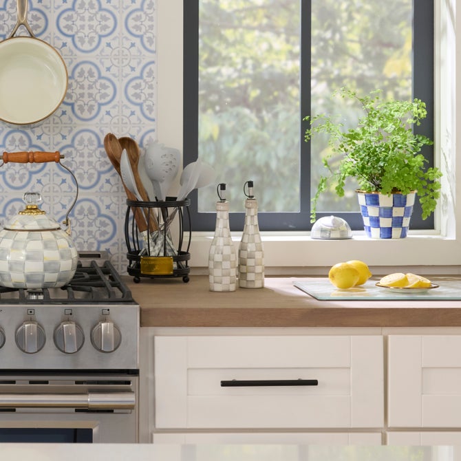 Sterling Check Farmhouse Oil Cruet image number 1