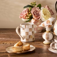 Mocha Check Porcelain Mug