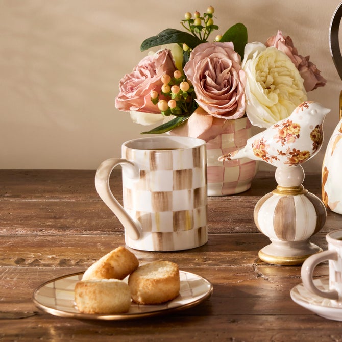 Mocha Check Porcelain Mug image number 2