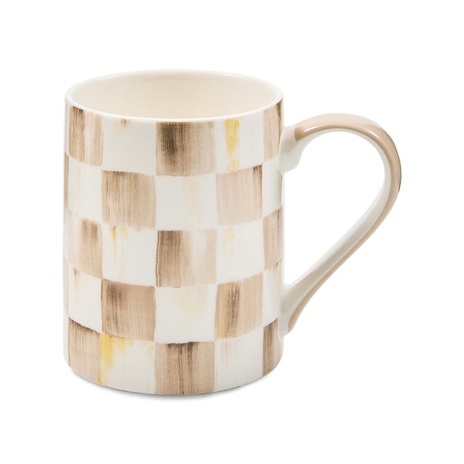 Mocha Check Porcelain Mug image number 0