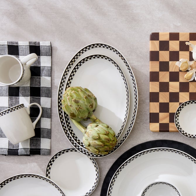 Courtly Check Everyday Oval Platters, Set of 2 image number 1