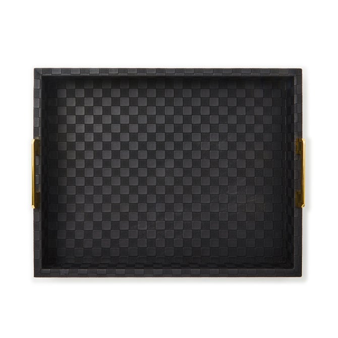 Black Faux Leather Large Tray image number 1