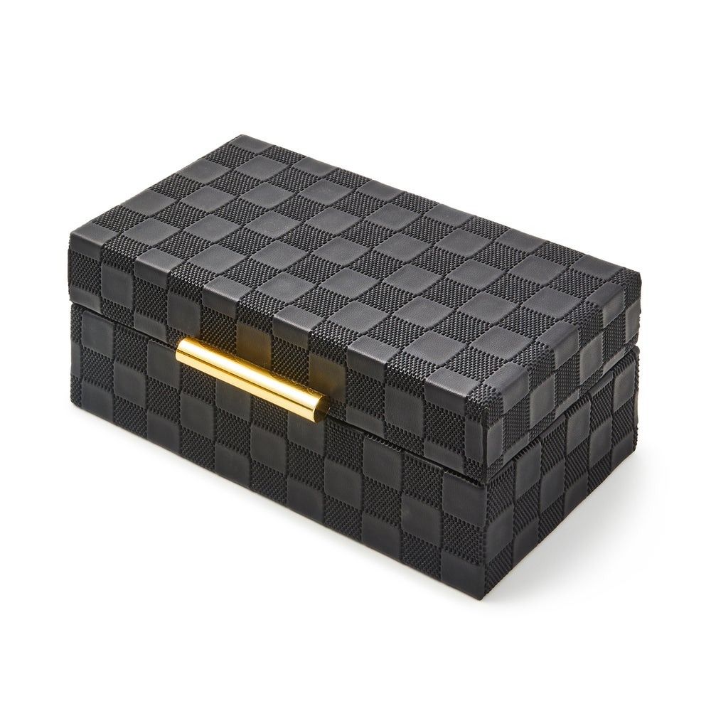 Black Faux Leather Small Box mackenzie-childs Panama imagen 1