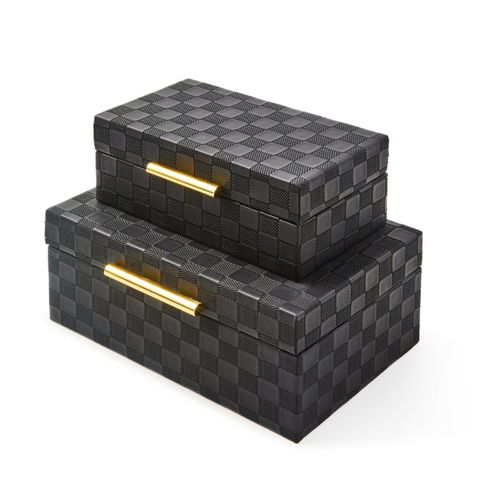 Black Faux Leather Large Box image number 2