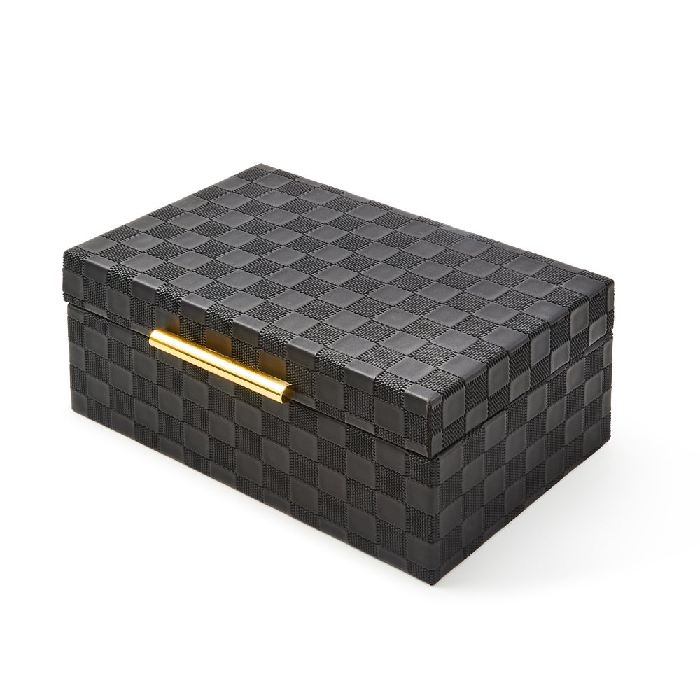 Black Faux Leather Large Box mackenzie-childs Panama imagen 1