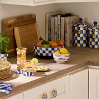 Indigo Check Serving Bowl