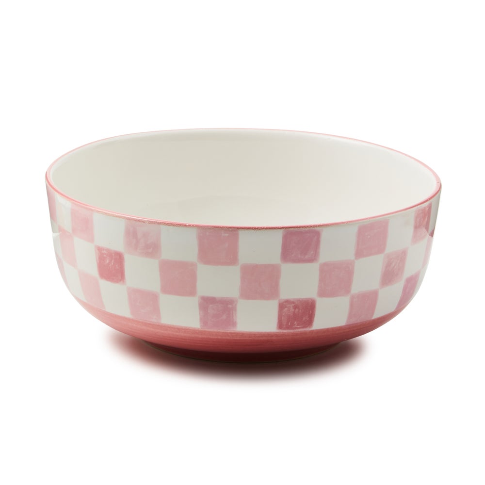 Stoneware Check Serving Bowl - Pink mackenzie-childs Panama imagen 1